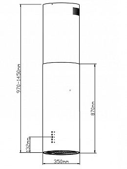 картинка Кухонная вытяжка Weissgauff Tubus 1402 Island White 