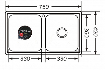 картинка Мойка для кухни Premial 7542 глянец 
