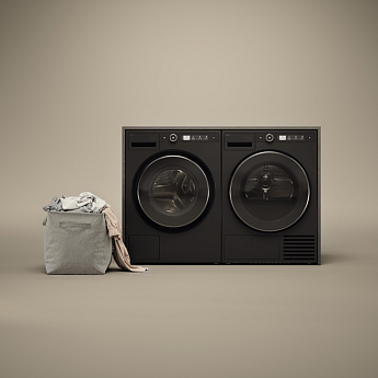 картинка Стиральная машина с паром Asko W5096RG черный графит 