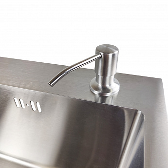 картинка Мойка для кухни Gerda GS 5045 S 4 в 1 сатин (мойка, дозатор для мыла, коландер и сифон) 